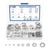 180/360/580Pcs 304 Stainless Steel Flat Washer Assortment Kit Plain Washer Oring Gasket Ring Set For Sump Plugs