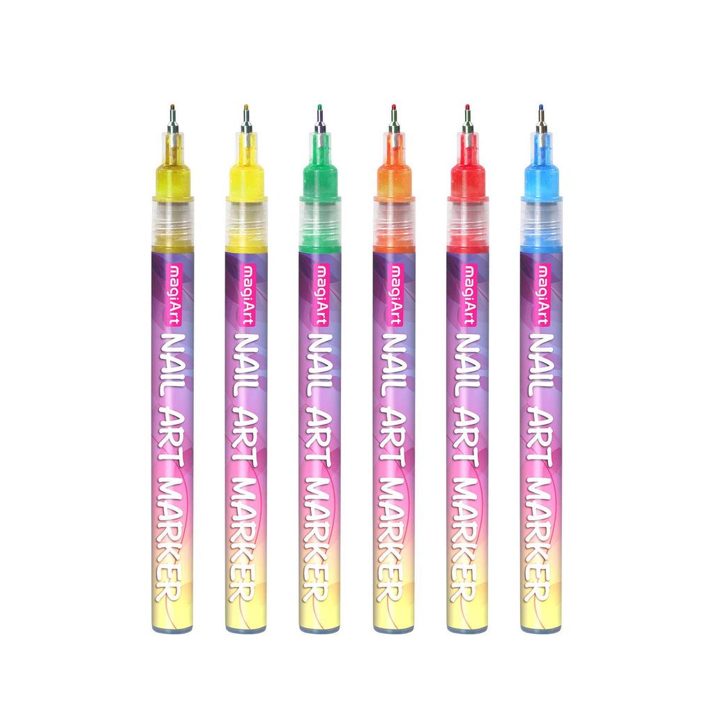 Nail Art Graffiti Pen Set – 12 Quick-Drying Acrylic Colors for DIY Fingernail Painting and Outlining