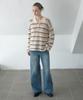 AHWE Multi Stripe Collar Knit_L Beige