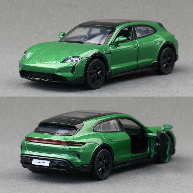 1/36 Porsche Taycan Turbo S Cross Turismo Alloy Sports Car Model Diecast Metal Race Car Vehicles Model Sound Light Kids Toy Gift
