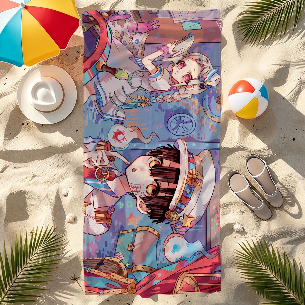 T-toilet-B-bound  anime cute H-hanako-kun Towel Beach Quick Dry Soft Pool Towels Gift for Travel Gym Shower Camping sports