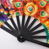 Kungfu Fan Foldable Portable 13-Inch Handheld Bamboo Fan with Fluorescent Glow Ink Lightweight Cooling Accessory
