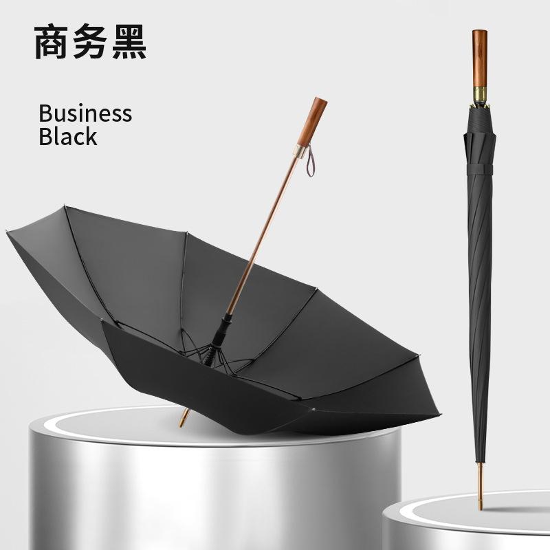 Automatic umbrella long handle oversized reinforcement thickened and strong, special three-double men's advertisement for wind and rain resistance
