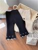 Girls' Velvet Bell-Bottom Pants - Cozy Autumn/Winter Korean-Style Trendy Warm Long Pants