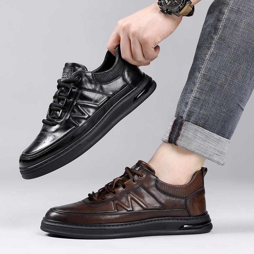 Autumn British Style Men'S Shoes Leather Fashion Youth Tide Shoes Men'S Board Shoes Versatile Casual Single Shoes