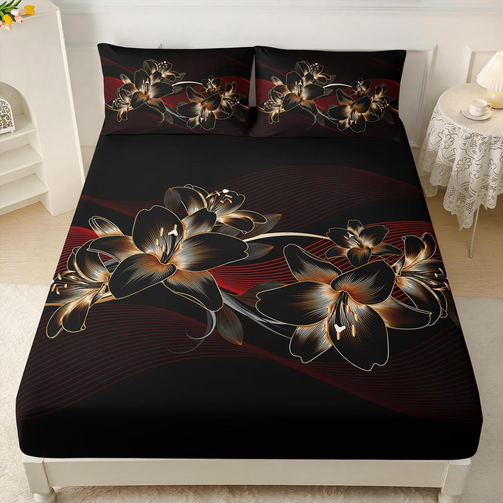 Cute Cartoon Mushroom Pattern Mattress Three-Piece Digital Printing Bedding Set Children Adult