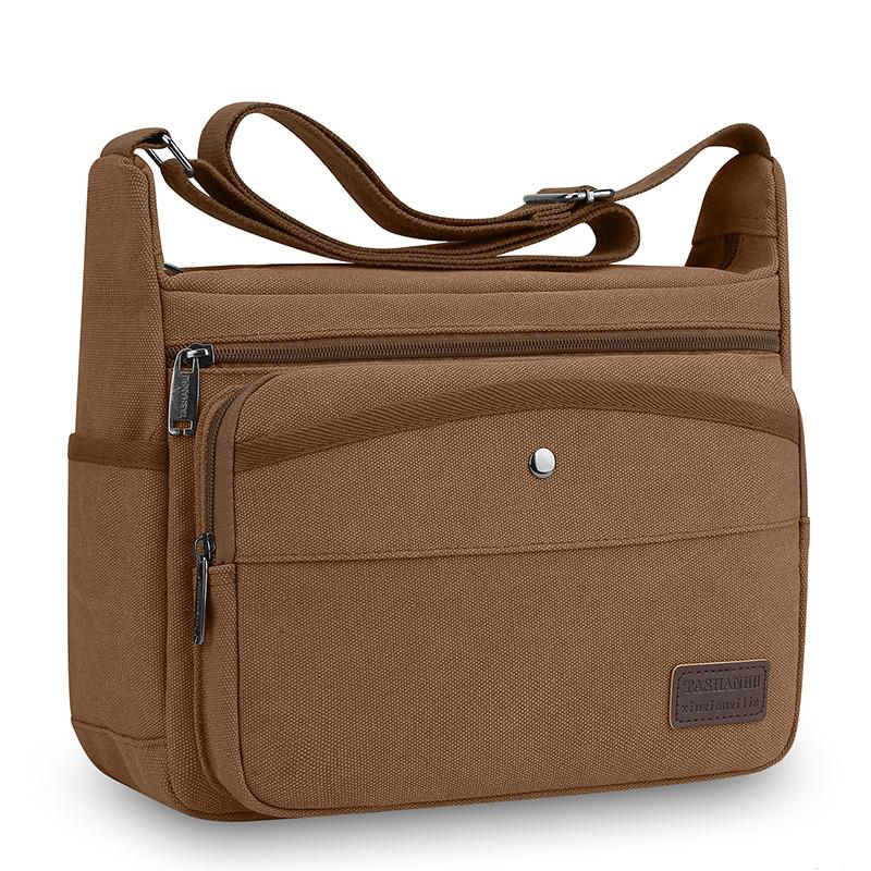 Men's High Quality Canvas Shoulder Bag – Fashion Crossbody Tote for Casual Outings Travel & Office