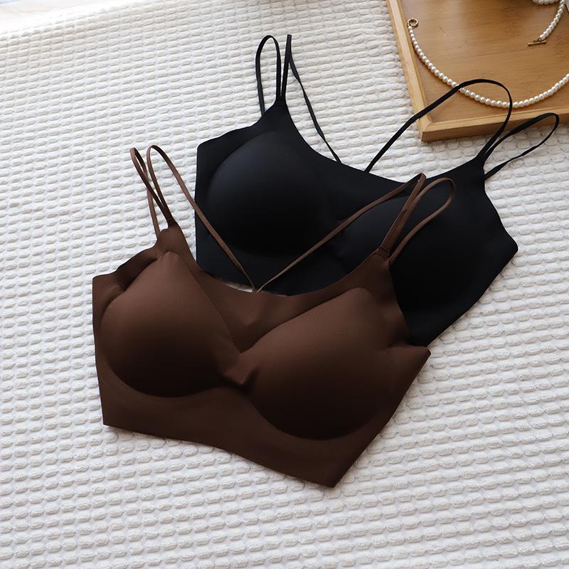 

2025 Summer Korean Style Women s Push-up Wireless Cross Back Seamless Bra One Size