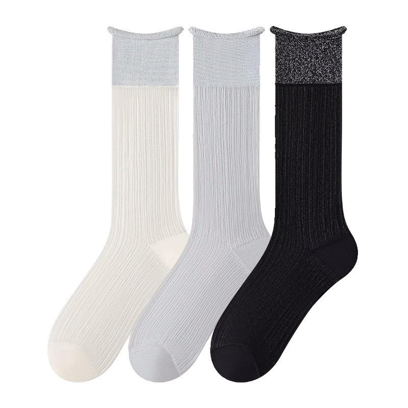 Women's Summer Ultra Thin Ballet Wind Drum Crystal Pile Socks