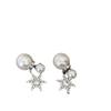 Double-sided Pearl Two-layered Snowflake Tassel Style Earrings. Unique Design, Luxurious Ear Rings. New Arrivals for Autumn and Winter.