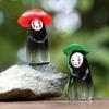 Face No Man Holding Umbrella Sitting Posture Hat Mini Model Ornament Desktop