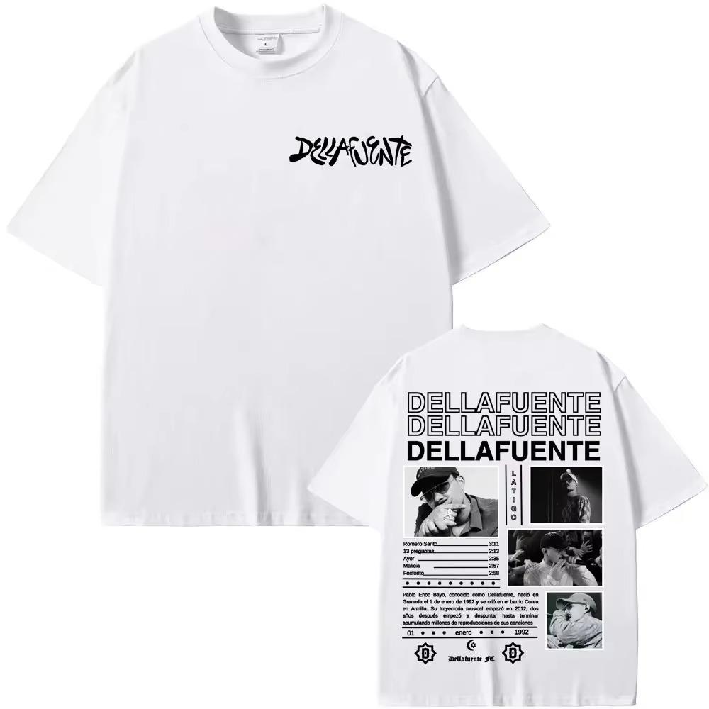 2025 Tour T-shirts Men Women Rapper Dellafuente New Album Harajuku Gothic Hip Hop Punk T Shirt Fashion Casual Oversized T-shirt