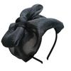 Seersucker Half Caps Bowknot Hairhoop for Women French Headband 1920s Fascinator Evening Dresses Hat for Formal Occasion