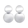 Trendy Gold Round Metal Statement Earrings For Women Unique Black Stud Earrings Vintage Party Wedding Punk Jewelry