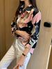 2026 Trendy Women's Long Sleeve Printed Shirt - European & American Style, Versatile Loose-Fit Top