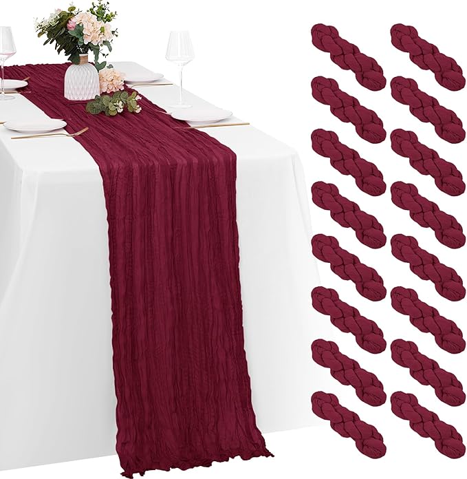 12 Pack 90X300cm Cheesecloth Table Runner