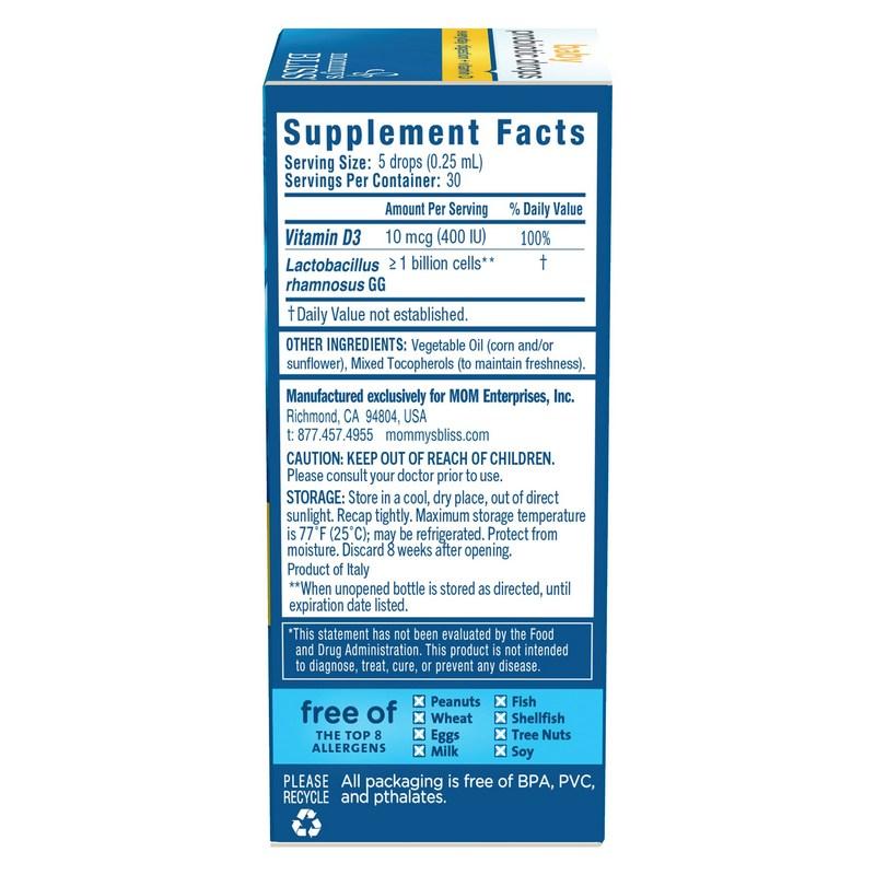 Mommy's Bliss Probiotic Lactobacillus Drop + Vitamin D, 10ml, 1 piece