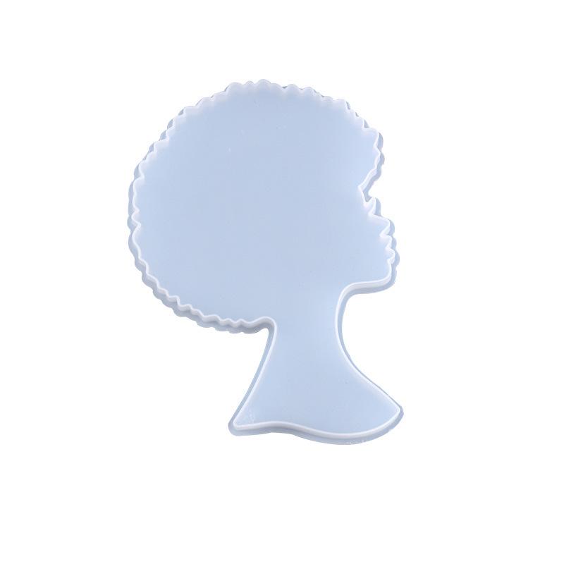 Poppy DIY Crystal Resin Black Woman Head Tabletop Ornament Mold