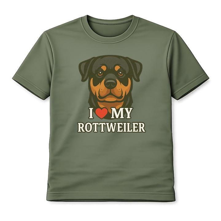 I Love My Rottweiler Cute Dog Unisex T-Shirt Rottie Lover Graphic Tee Gift L