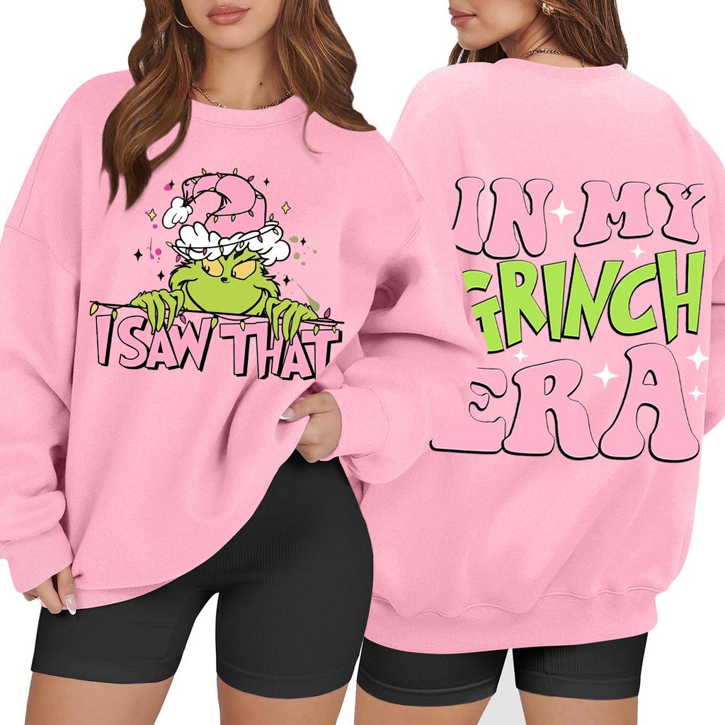 Women's Casual Fashion Long Sleeve Christmas Printed Round Neck Sweatshirt Top