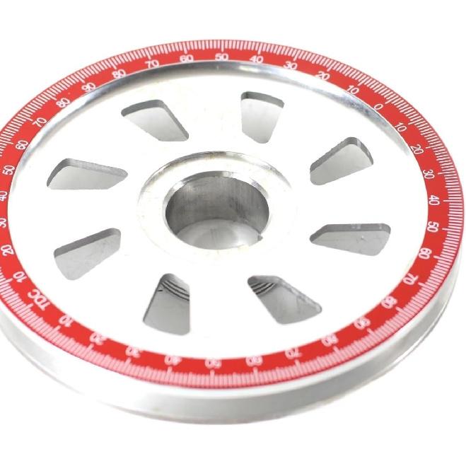 Red Color for Empi 9114 for Vw for Beetle Bug Aluminum Crankshaft Stock Size Pulley W/Holes & Red Timing Marks for Quali