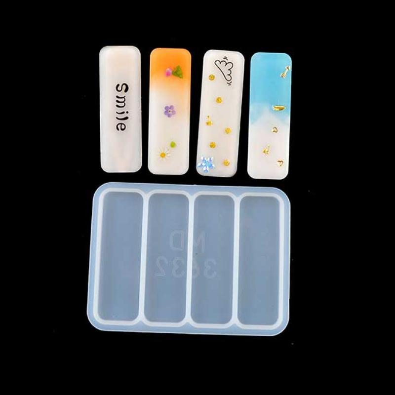 Barrettes Silicone Molds Geometric Hair Clips Epoxy Resin Mold For Diy Hairpin Crafts Jewelry Making Crafting Mold Accessorires