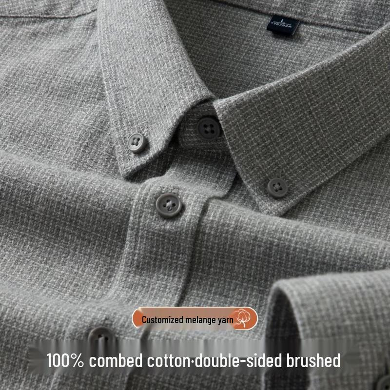 Pierre Cardin Men's Brushed Business Casual Long Sleeve Shirt