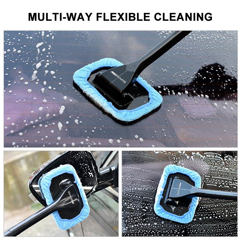 Car Window Cleaner Brush Kit Windshield Cleaning Wash Tool For Mercedes Benz AMG W212 W205 W246 W177 W176 W213 GLC GLE GLS ML Welcome Laser Logo Lamp