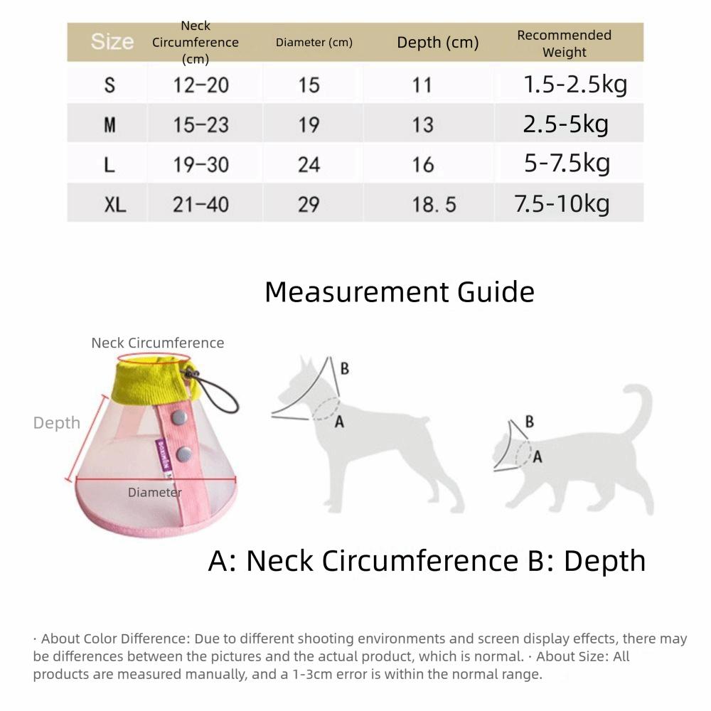 Breathable Pet Neck Cone Anti-Bite Cat Neck Protective Circle Dog Protective Head Cover  Pet Care