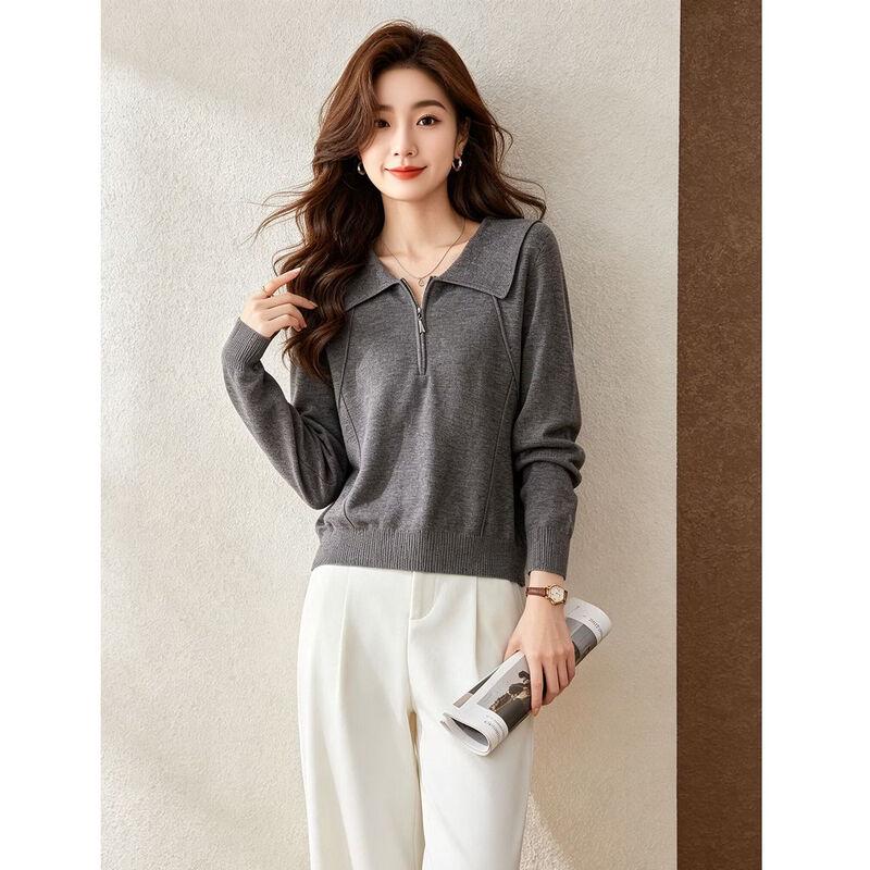 D.F.DEAR Women's Casual Half-Zip Knit Sweater