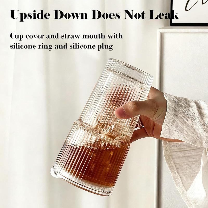Aesthetic Textured Glass Cup – Premium Soda Lime Glass Tumbler for Cocktails, Juice & Water
