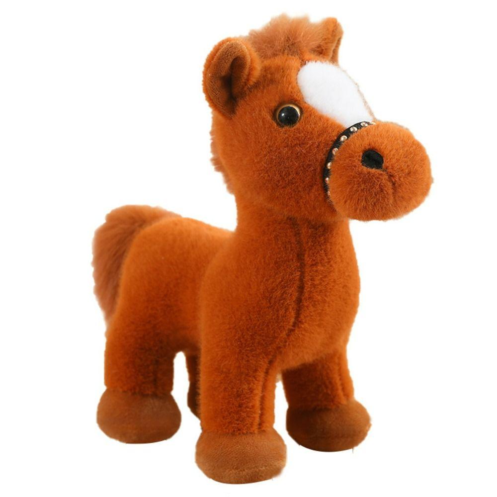 20cm Little Foal Plush Toys Doll Collectibles Fluffy Standing Little Horse  Toy