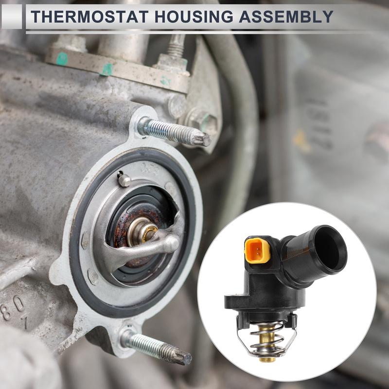 X Autohaux Engine Coolant Thermostat Housing Assembly for Peugeot 1007 2005-2017
