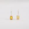 Natural Citrine Gemstone Silver Hook Earring 1" 925 Sterling Silver Handmade Jewelry For Women EE-180-1