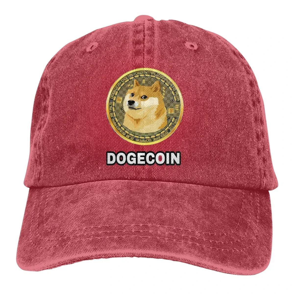 

Cryptocurrency Baseball Cap Unisex Doge Dogecoin Skyrocketing Bitcoin Digital Currency Caps colors Women Summer Snapback Caps One Size