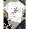 European Sizes Print T-Shirt, Short Sleeve Round Neck Casual Top for Summer And Spring