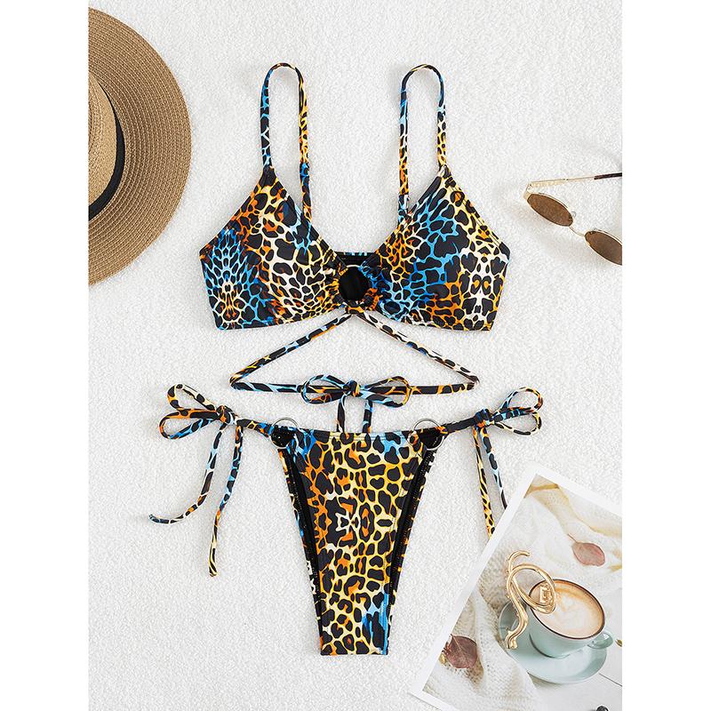 Leopard Print Bathing Suit Women Bikini Push Up Sexy Triangle Bandage Micro Bikini New Beach Vacation Lady Biquini