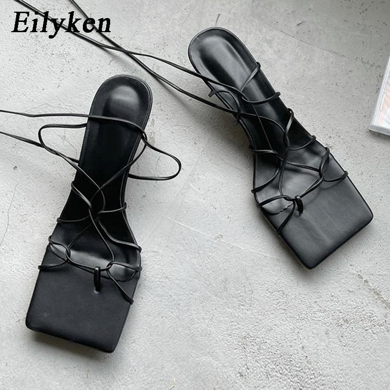 Fashion Women Sandals Thin Low Heel Lace Up Rome Summer Gladiator Casual Narrow Band Ankle Strap Shoes Big Size 40