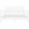Metal Bed Frame with Headboard and Footboard White 120 x 200 cm
