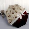 1pc Vintage Floral Lace Trim Bow Umbrella with Plastic Handle,Suitable for All Seasons UmbrellaPT582