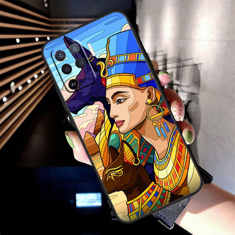 Egypt Nefertiti Anubis Ankh Case For Oppo A78 A98 A18 A38 A58 A60 A80 A40 A77 A57 A17 A74 A54 A94 A96 A76 A16 A15 A5 Pro