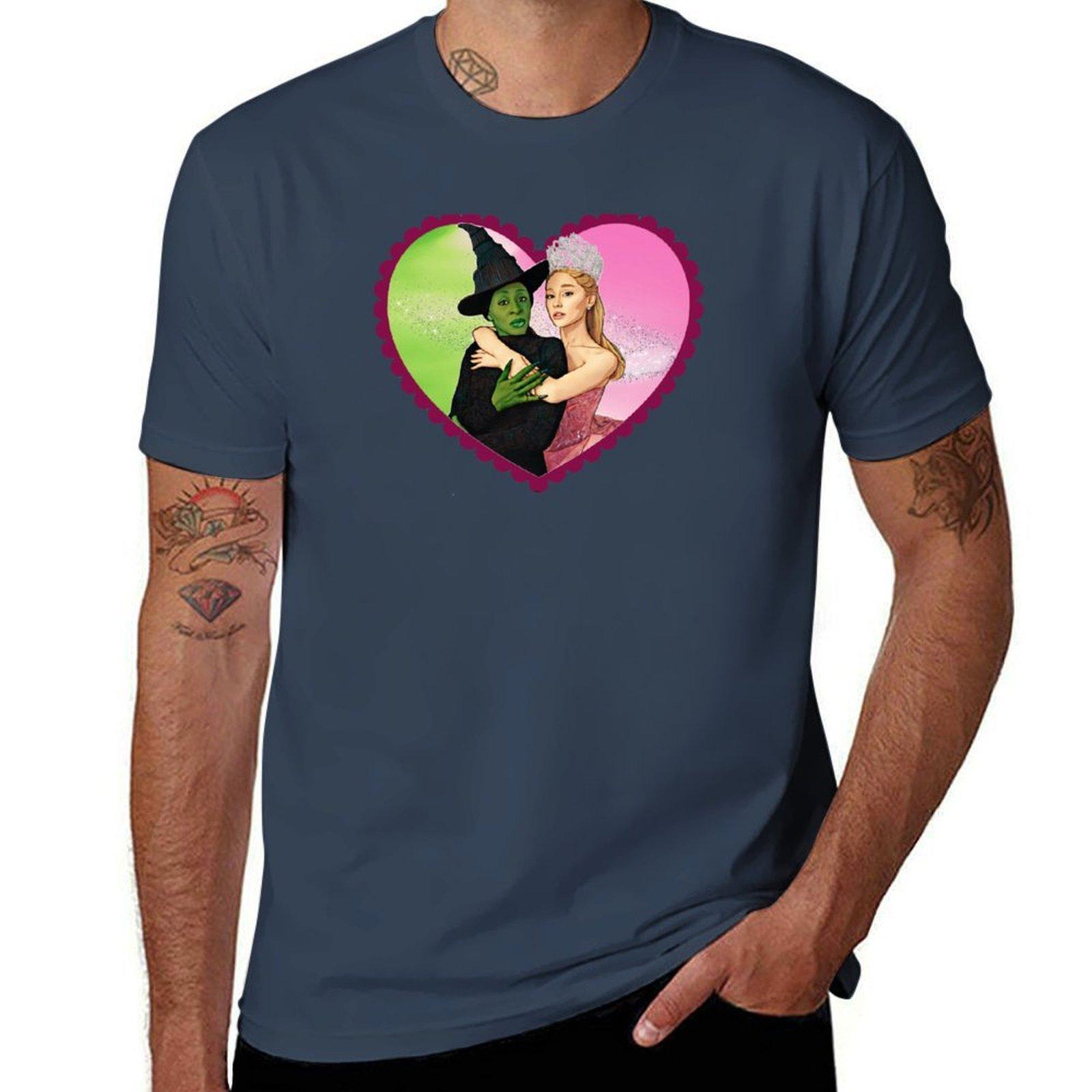 Wicked Movie Glinda and Elphaba TShirt Work Daily Short Sleeve Top S