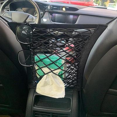 Borsa a rete portaoggetti per auto 1PC tra i sedili Divisorio per auto Barriera per animali domestici Borsa a rete elastica estensibile Organizzatore Accessori auto