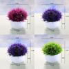 Faux Flower Ball Arrangement Small Potted Plant With Plastic Craft For Living Room Decor