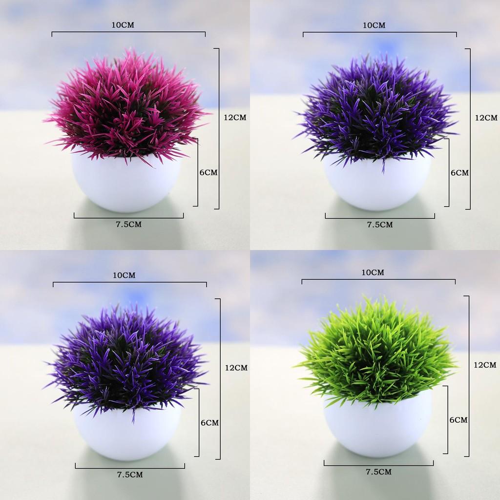 Faux Flower Ball Arrangement Small Potted Plant With Plastic Craft For Living Room Decor