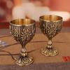 Zinc Alloy Chinese Style Liquor Cup With Embossed Design Gold Bronze Finish 1-100ml Decorative Drinking Vessel Gift
