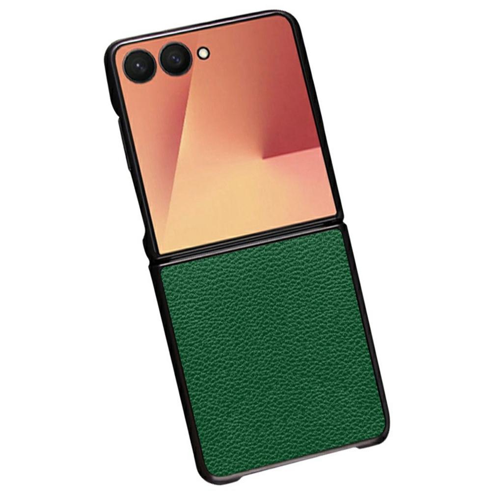 

For Samsung Galaxy Z Flip7 5G Case Litchi Texture PU Leather Coated PC + TPU Protective Phone Back Cover