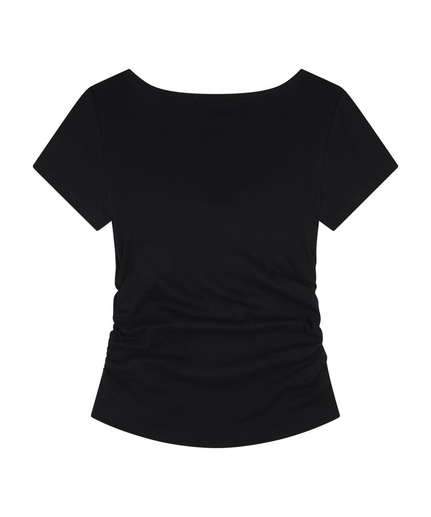 ILLIGO Layered Ribbon Tie T-Shirt Black