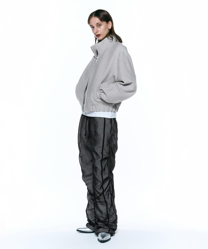 Insilence Women Textured Wool Blouson Light Grey
