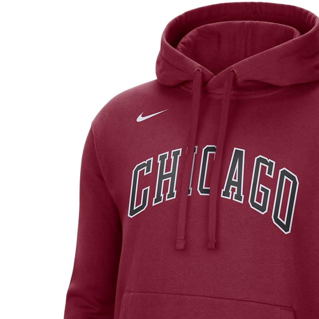 Nike NBA Chicago Bulls City Edition Fleece Hoodie Red Men Streetwear DN8655-698